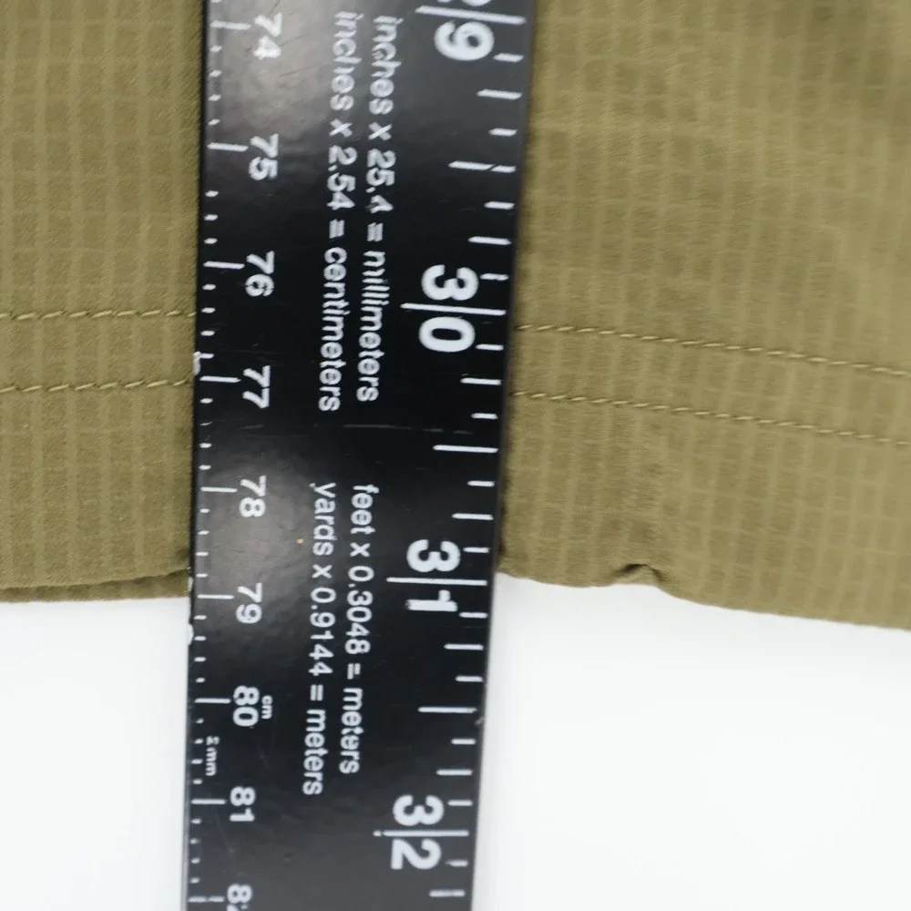 The North Face Olive Green Short Sleeve Button Up‎ Shirt Mens L Hiking FLAWS